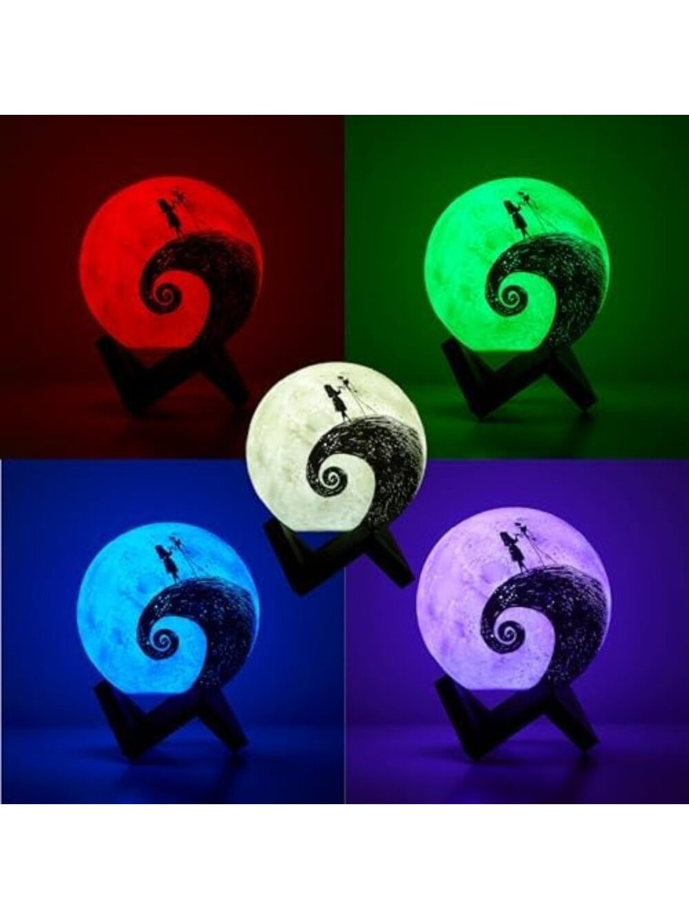Color Changing LED Mood Light - Spiral Hill Decorative Lamp with Jack - Picture 3 of 6